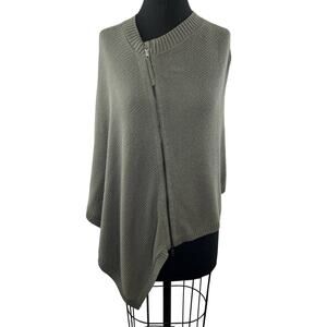 Lululemon On The Go Poncho One Size Grey Sage Green Two-Way Zip Sweater OS